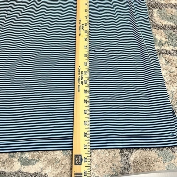 FootJoy Mens Golf Polo Shirt Blue Striped Stretch Button Short Sleeve Collared L - Picture 6 of 9